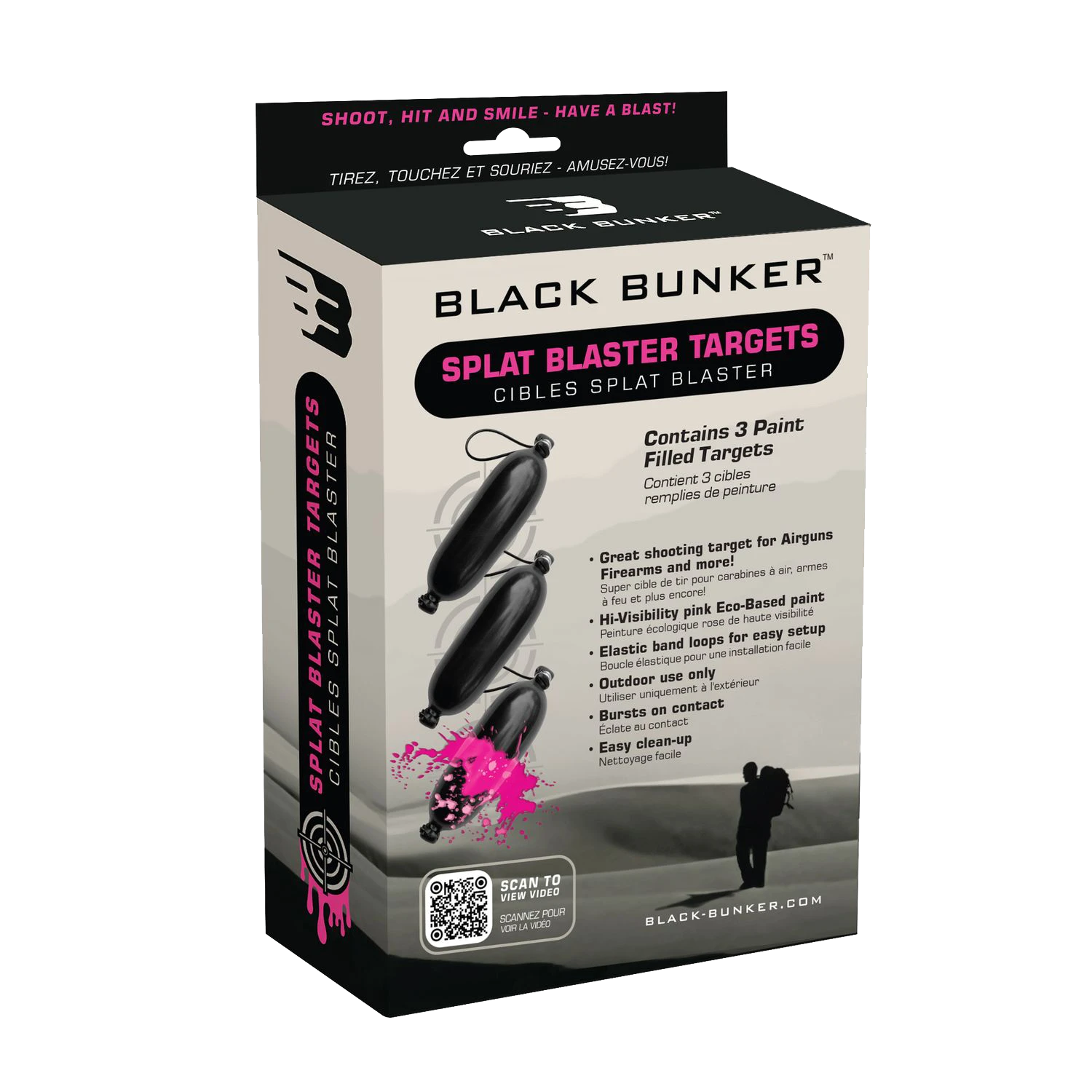 Black Bunker Splat Blaster Shooting Target 3-pack
